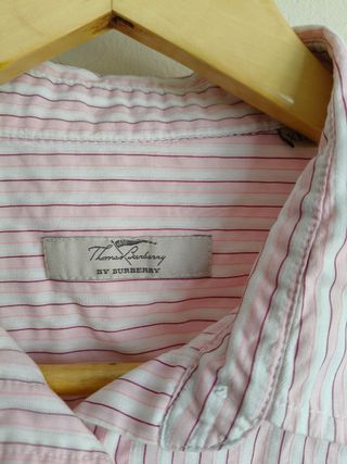 Camisa Thomas Burberry rayas rosa