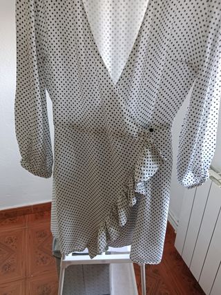 Vestido blanco lunares - Talle S