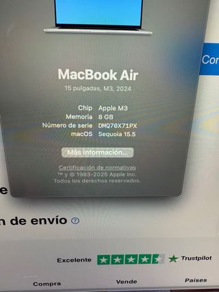 MacBook Air M3 2024 - 8GB 