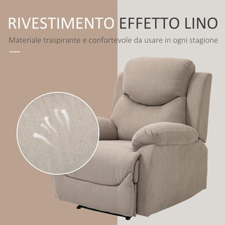 Poltrona Relax Manuale Ergonomica in Tessuto, Polt