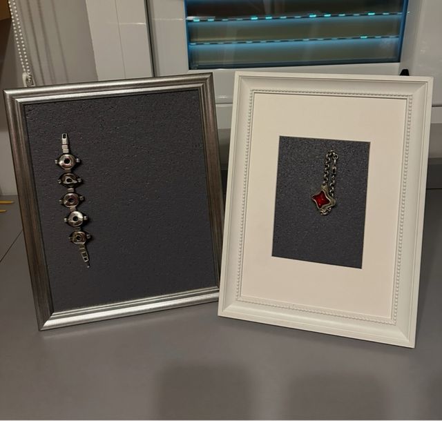 Marcos expositor bisutería plata blanco