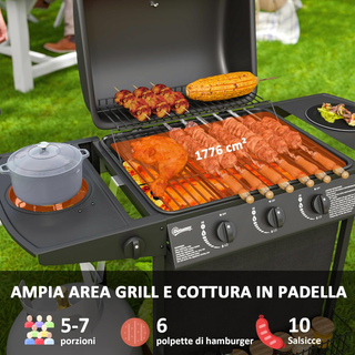 Barbecue a Gas in Acciaio, BBQ a Gas a 4 Bruciator
