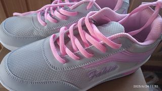 Scarpe sportive rosa-grigie n.38