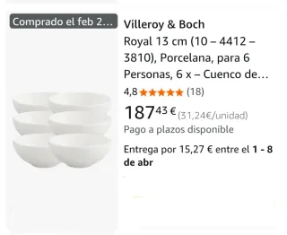 6 compotera ROYAL Villeroy & Boch 240ml 13cm