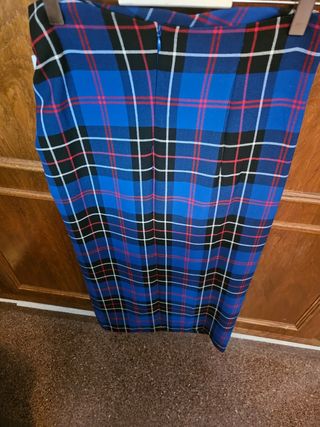 Falda Zara azul cuadros talla S