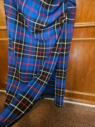 Falda Zara azul cuadros talla S