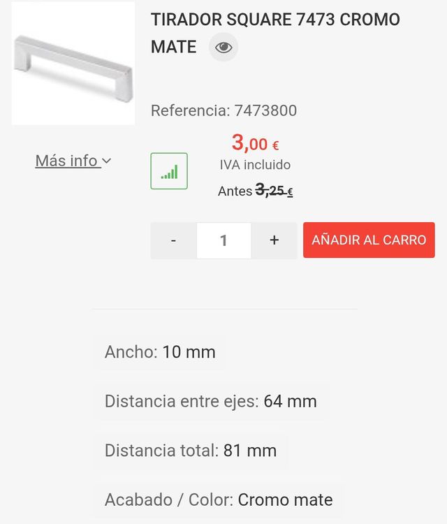 Lote de 16 tiradores para cajones /puertas