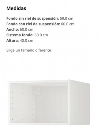 Altillo frigorífico METOD IKEA blanco 60x60x40