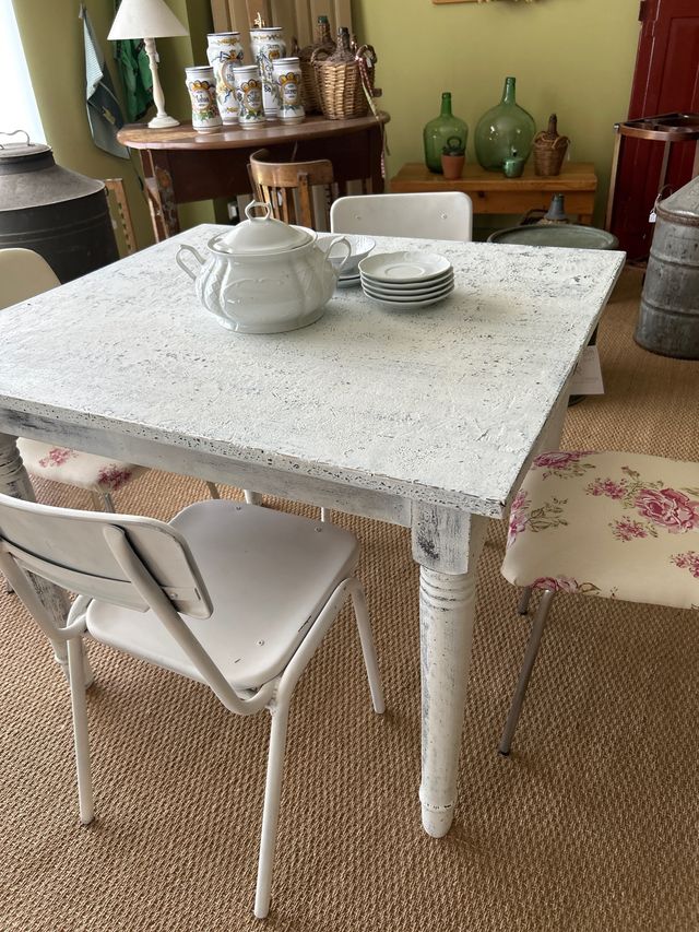 Mesa Comedor Blanca - Estilo Vintage