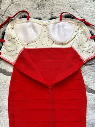 Vestido bondage rojo y blanco eventos/fiesta/noche
