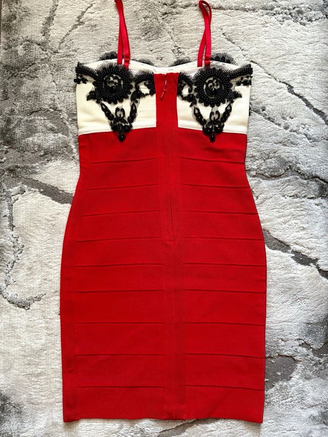 Vestido bondage rojo y blanco eventos/fiesta/noche