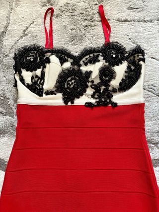 Vestido bondage rojo y blanco eventos/fiesta/noche