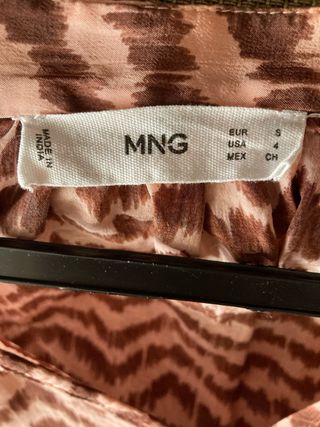 Camisa MANGO marrón y rosa - Talla S