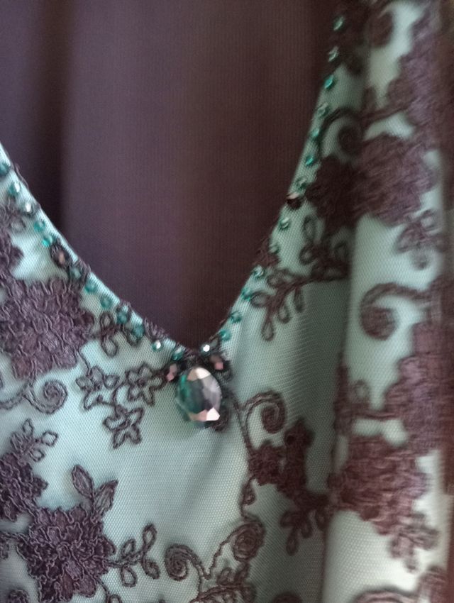 Vestito elegante donna tg M nero-verde