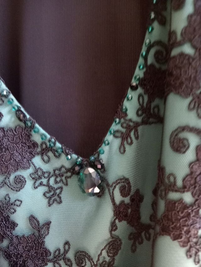 Vestito elegante donna tg M nero-verde