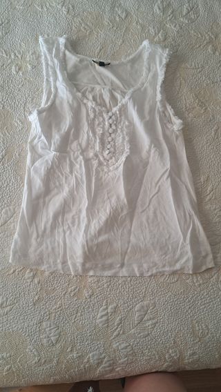 Top blanco Massimo Dutti talla S