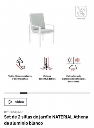 SILLÓN ATHENA ALUMINIO BLANCO LEROY MERLIN
