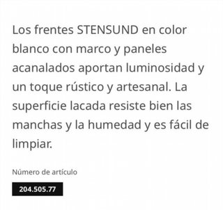 Frente cajón IKEA STENSUND blanco