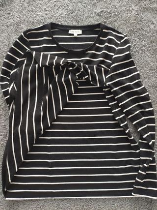 Camiseta rayas blanco-negro