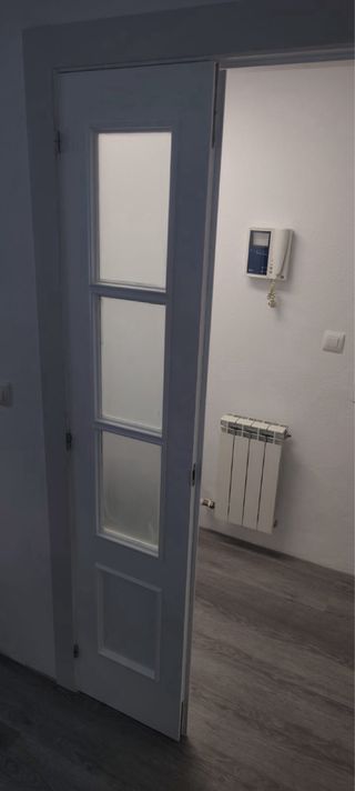 Puerta doble cristal madera maciza