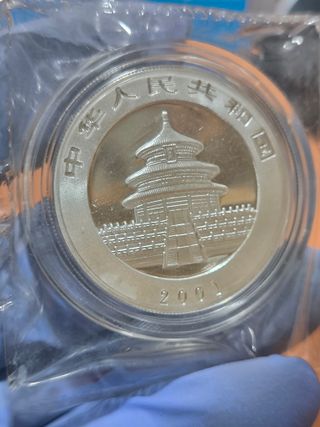Moneda 1 Onza Panda Plata 2001