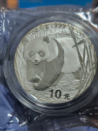 Moneda 1 Onza Panda Plata 2001