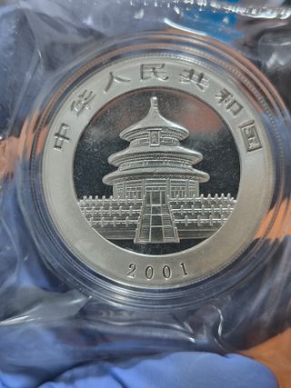 Moneda 1 Onza Panda Plata 2001