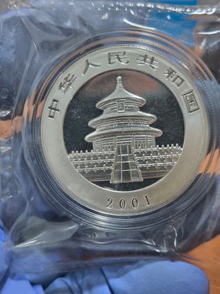 Moneda 1 Onza Panda Plata 2001