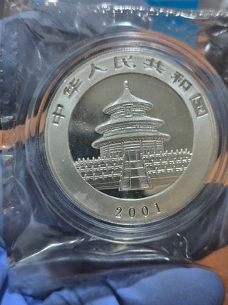 Moneda 1 Onza Panda Plata 2001