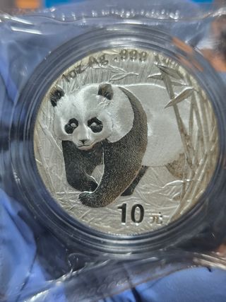 Moneda 1 Onza Panda Plata 2001
