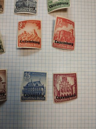 Sellos Luxemburgo ocupación Alemana 1940 .