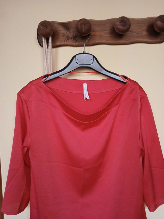 Blusa rossa elegante maniche 3/4