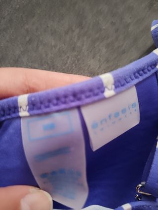 Bañador Bikini rayas morado-blanco