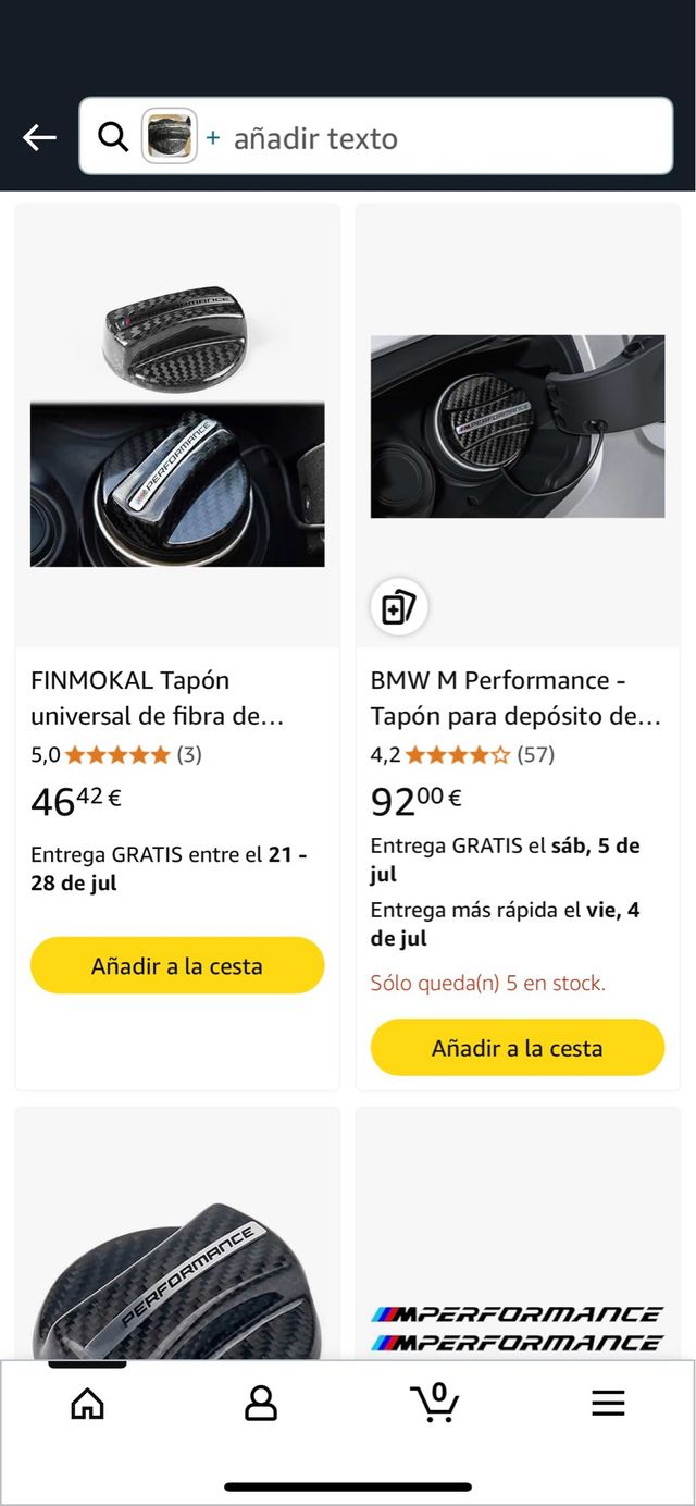 Tapón depósito BMW Performance carbono