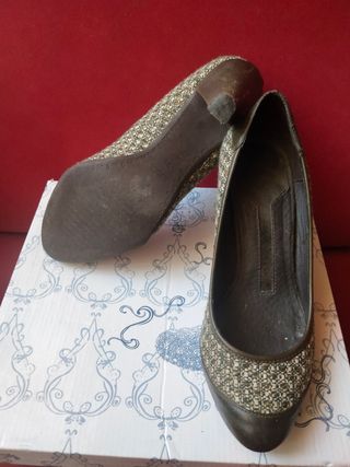 Zapatos tacón cómodos - Marrón verdoso