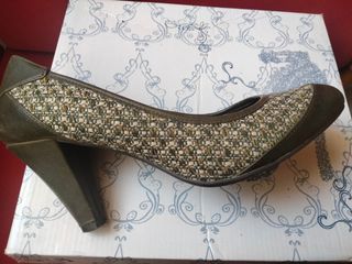 Zapatos tacón cómodos - Marrón verdoso