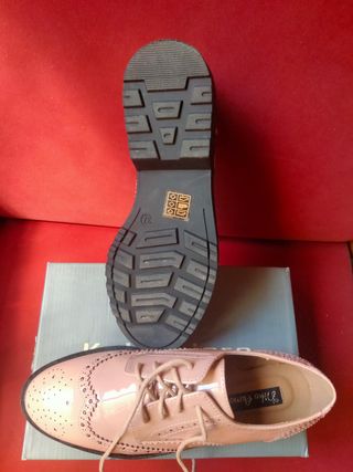 Zapatos Niko Amore planos, con cordones, rosa palo