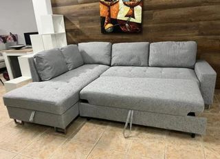 Sofá cama chaise longue FEBE - Gris