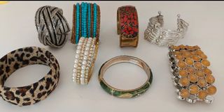 Pulseras Variadas - Plata, Turquesa, sin marca.