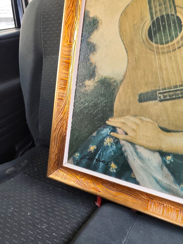 Cuadro al óleo: Mujer con guitarra