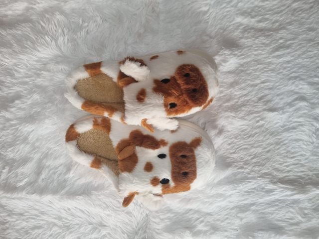 Pantuflas Vaca - Marrón y Blanco