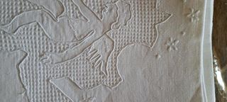 Lenzuolo lino bianco pizzo chiacchierino