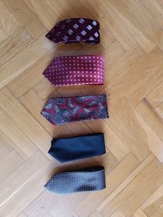 5 Corbatas caballero: rojas & marrones