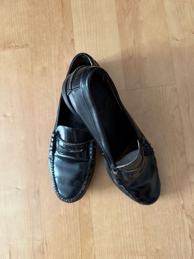 Mocasines 1901 Piel Negro - T40 Hechos a mano