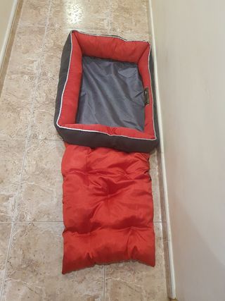 Cama perro marrón-rojo mediana