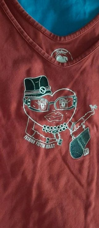 Canotta rossa cuore vintage