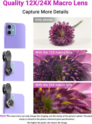 Apexel 12X/24X Macro - Lente teléfono