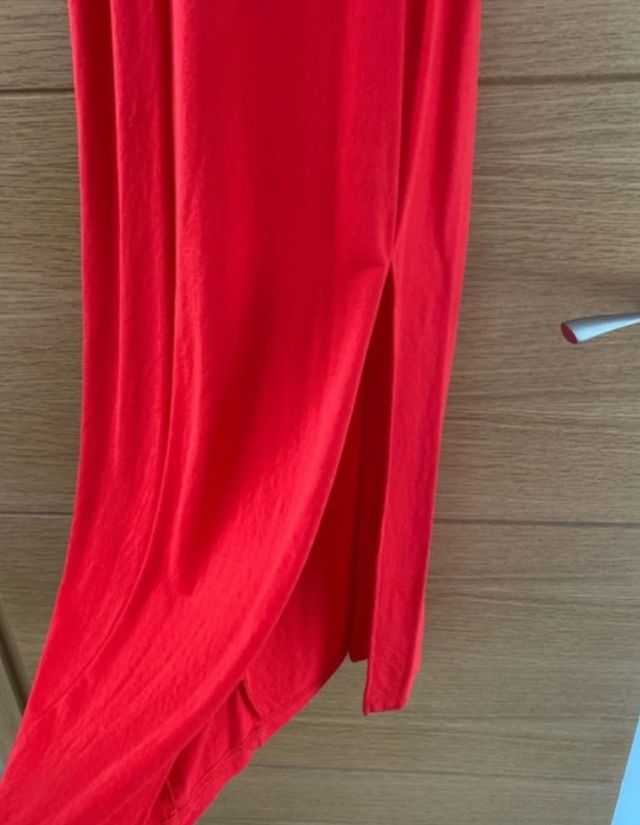 Vestido largo rojo Mango XS