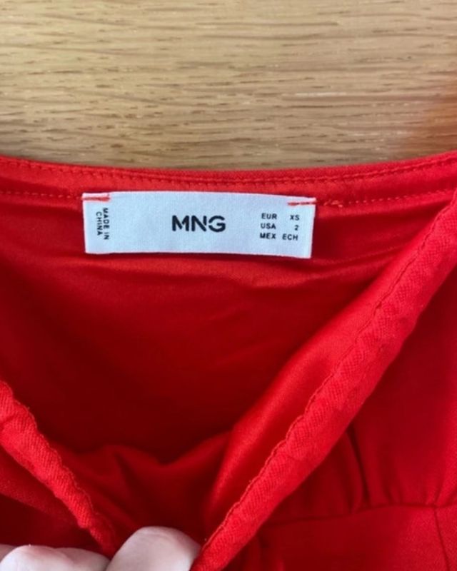 Vestido largo rojo Mango XS