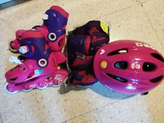 Patines infantiles Decathlon + protecciones+ casco